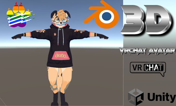 Gig Preview - Create 3d vrchat avatar, furry avatar, 3d model, vrc character for you