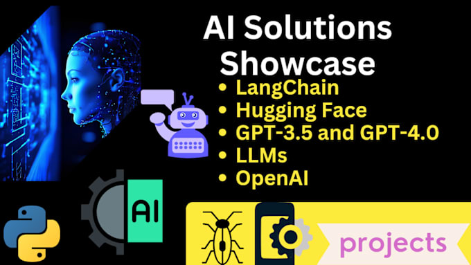 Gig Preview - Create ai apps with langchain, llms, open ai, hugging face