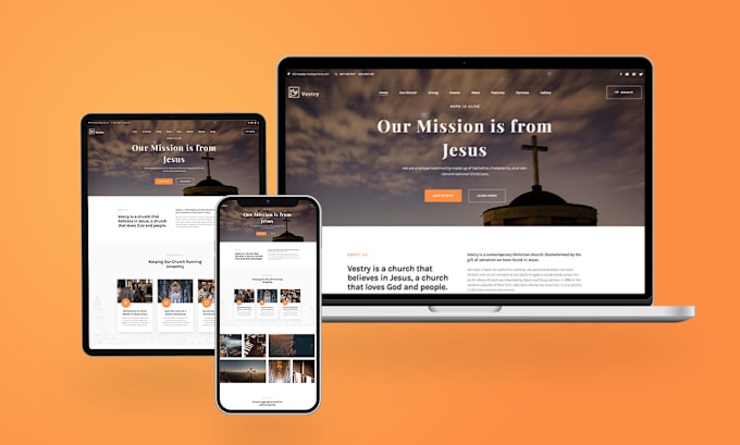 Gig Preview - Build premium look nonprofit website and church website