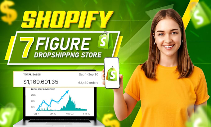 Gig Preview - Create a high converting shopify dropshipping store or shopify website