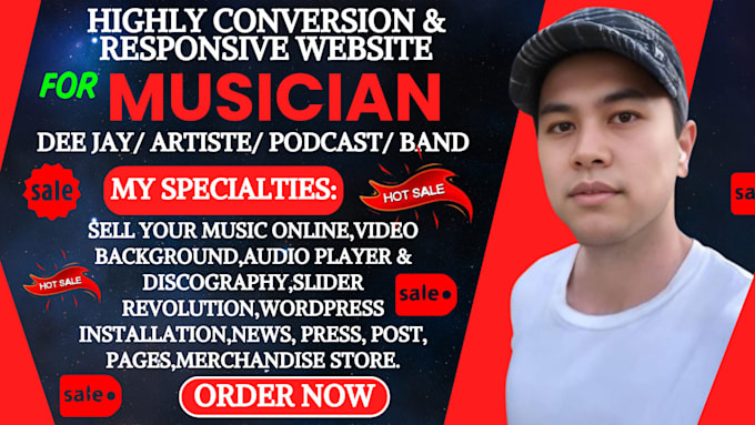 Gig Preview - Design a music website for artist, podcast, band, episode, dj