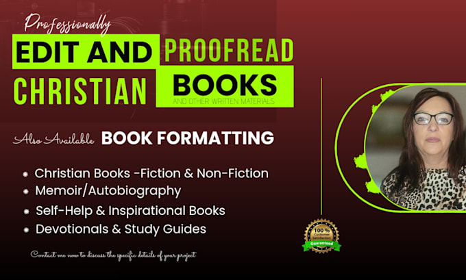 Gig Preview - Be your professional christian book editor and copyeditor