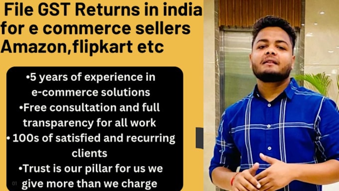 Gig Preview - Do gst filling india amazon flipkart and ecommerce seller