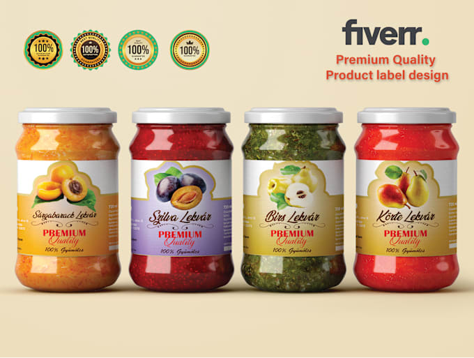 Gig Preview - Four type of product label design and label packaging design number 01