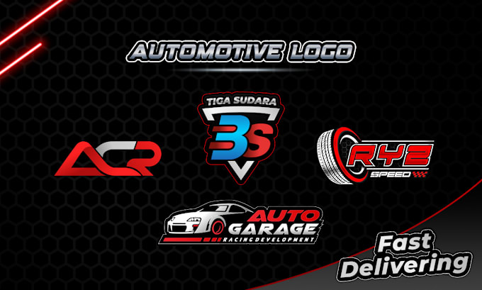 Gig Preview - Design automotive, racing car, motor club logo with 3d style