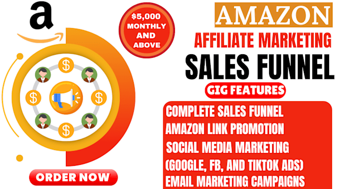 Gig Preview - Create autopilot amazon affiliate funnel, amazon affiliate marketing sales