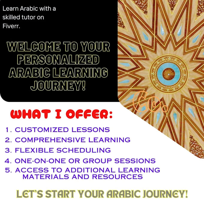 Gig Preview - Be your arabic language tutor