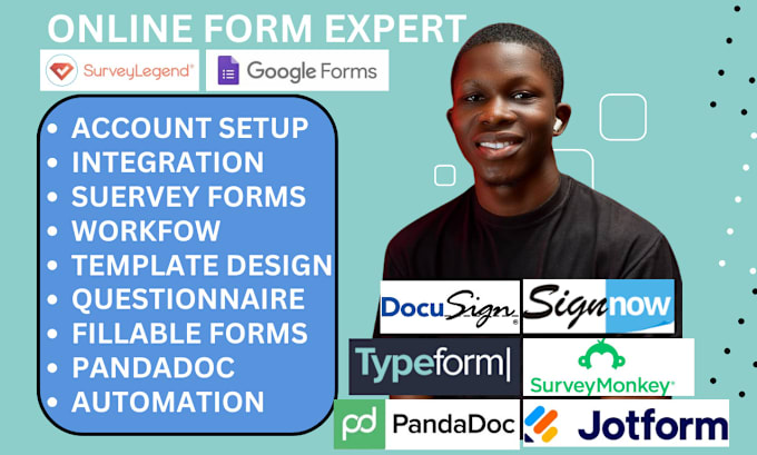 Gig Preview - Create popup form fillable form questionnaire survey forms integrate workflow