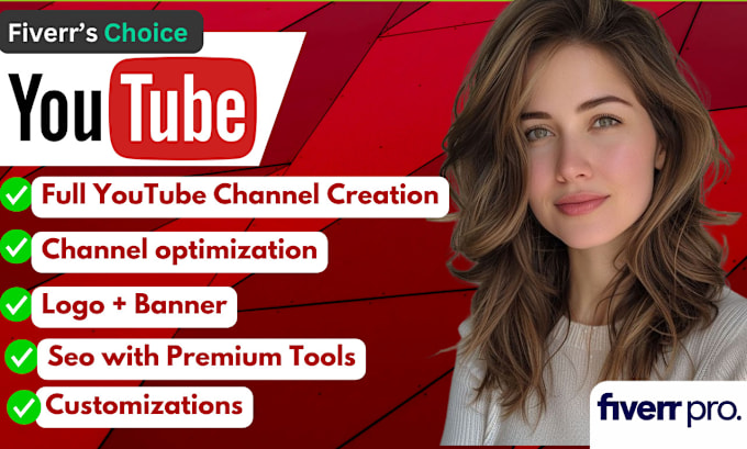 Gig Preview - Create youtube channel, description, banner, logo with SEO