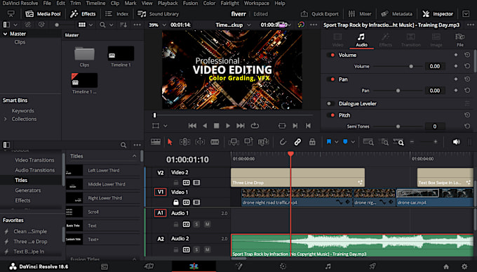 Gig Preview - Provide professional video editing, color grading, and vfx