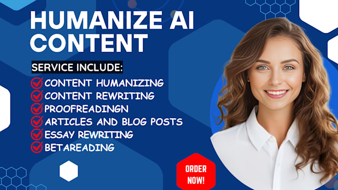 Gig Preview - Proofread edit rewrite humanize ai content for essay, articles, plagiarism free