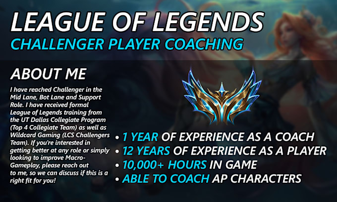 Gig Preview - Professionally coach you in a league of legends with ap characters