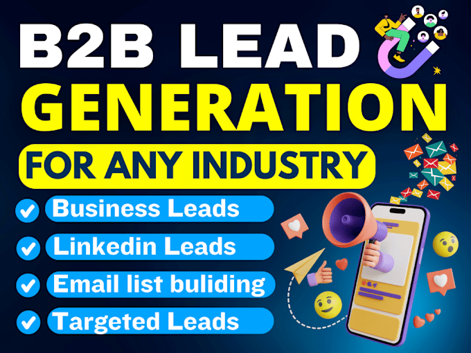 Gig Preview - Generate b2b lead, linkedin leads, business leads and email listing