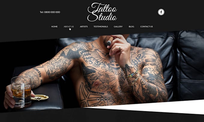 Gig Preview - Design a professional tattoo website, tattoo shop website, tattoo studio website