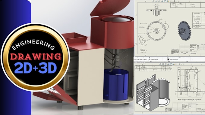 Gig Preview - Create 2d and 3d technical drawing for manufacturing