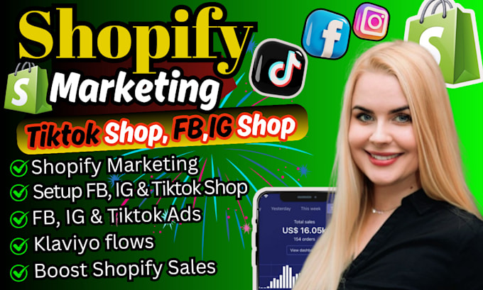 Bestseller - boost shopify sales, and setup tik tok shop marketing ads, or meta ig fb shop