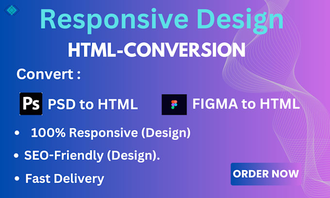 Gig Preview - Convert psd to html, figma to html with responsive website,