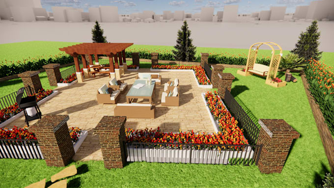 Gig Preview - Do backyard landscape design, front yard, pool, garden, landscape architect