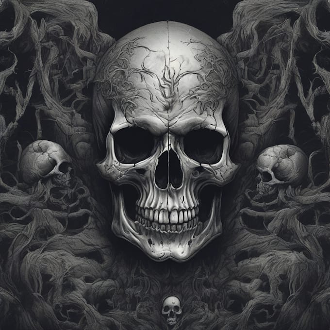 Gig Preview - Draw detailed dark art, horror, skull, fantasy illustration