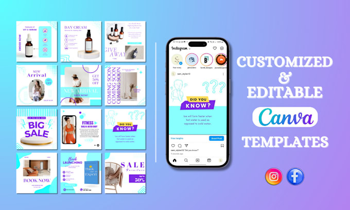 Gig Preview - Create editable canva templates for instagram post designs