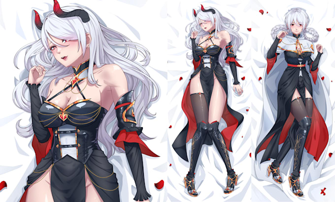 Gig Preview - Draw custom anime dakimakura body pillow fanart of your oc, vtuber, waifu