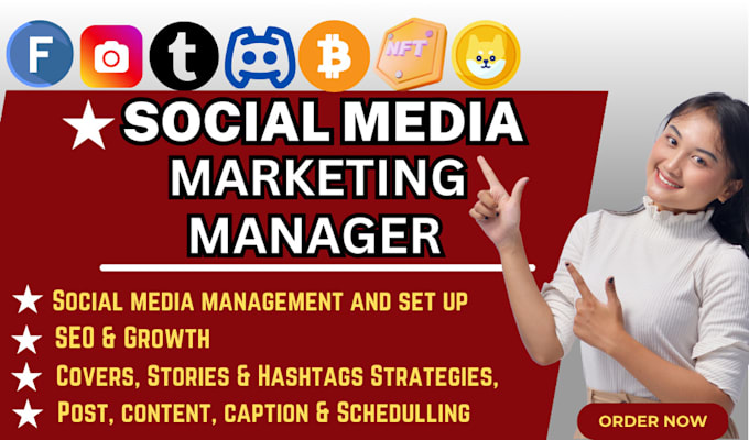 Gig Preview - Your social media marketing manager and content creator