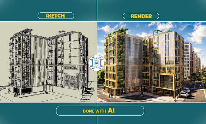 Gig Preview - Create an architectural 3d renderings using ai