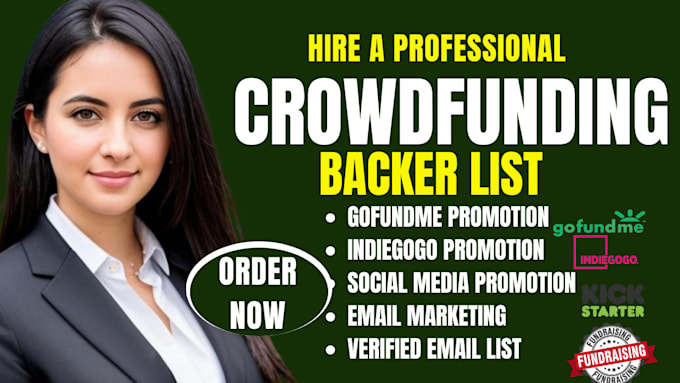 Gig Preview - Generate a crowdfunding backers list for kickstarter indiegogo gofundme