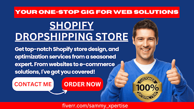 Gig Preview - Shopify dropshipping store, shopify website, shopify store, manage shopify store