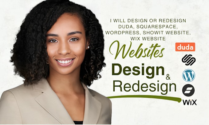 Gig Preview - Design or redesign duda, squarespace, wordpress, odoo, showit, wix website