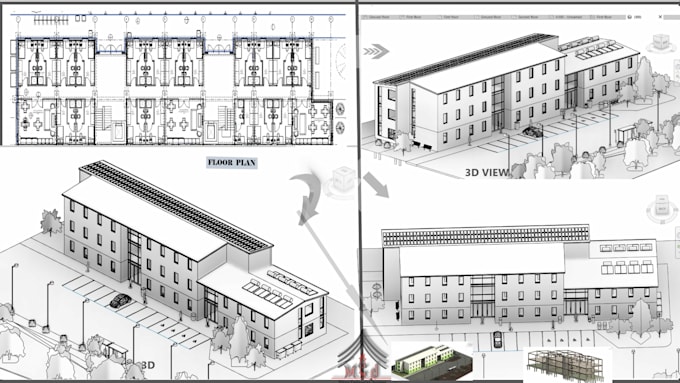 Gig Preview - Do 3d modeling, architecture,permit and construction drawing in revit or cad