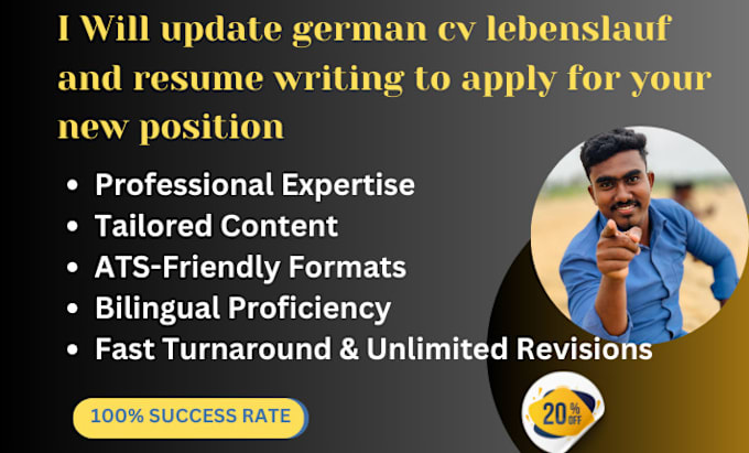 Gig Preview - Update german cv lebenslauf and resume writing to apply for your new position