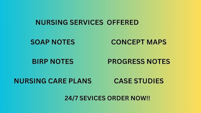 Gig Preview - Birp notes, progress notes, soap notes and case studies,care plans,concept notes