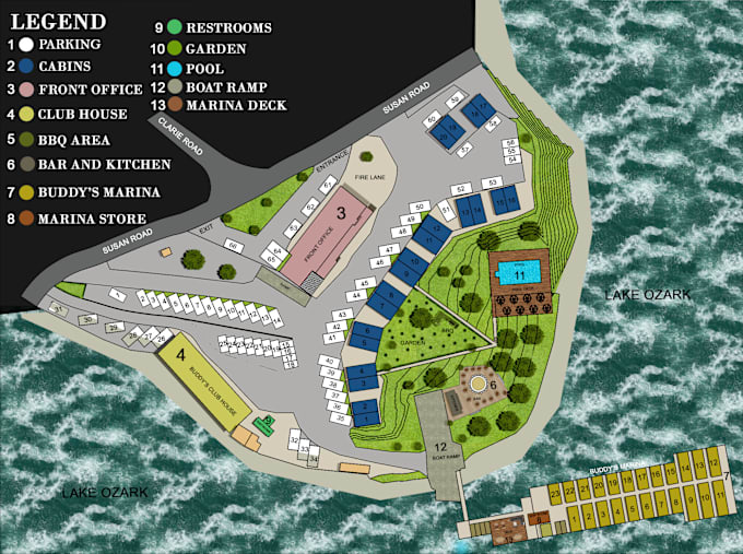 Gig Preview - Draw and render site plan, property map, resort map