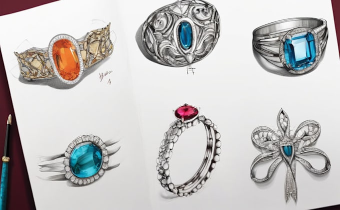 Gig Preview - Draw a beautiful fashion jewelry design sketch