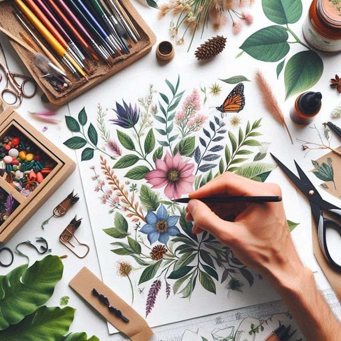 Gig Preview - Craft a beautiful botanical or floral illustration