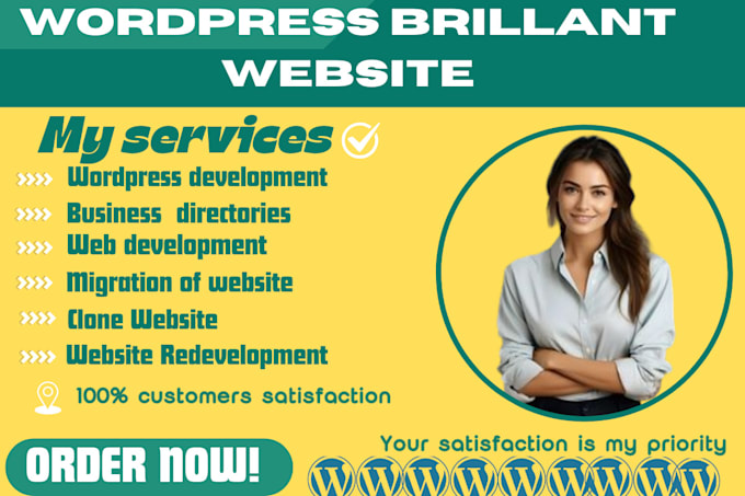 Gig Preview - Create a brillant wordpress website clone wordpress business website redesign