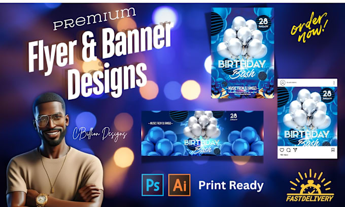 Gig Preview - Design your birthday, event flyer fast and high quality