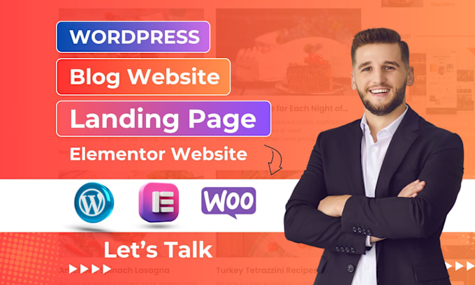 Gig Preview - Design wordpress blog website, landing page or redesign website with elementor