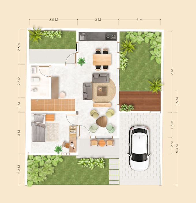 Gig Preview - Make 2d layout for your interior house and more