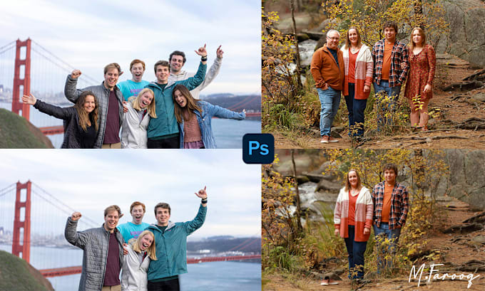 Gig Preview - Add, remove person, object, edit photo background in photoshop