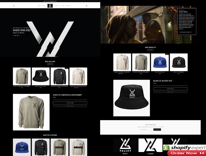 Gig Preview - Design clothing website, clothing brand website, website, shopify clothing store