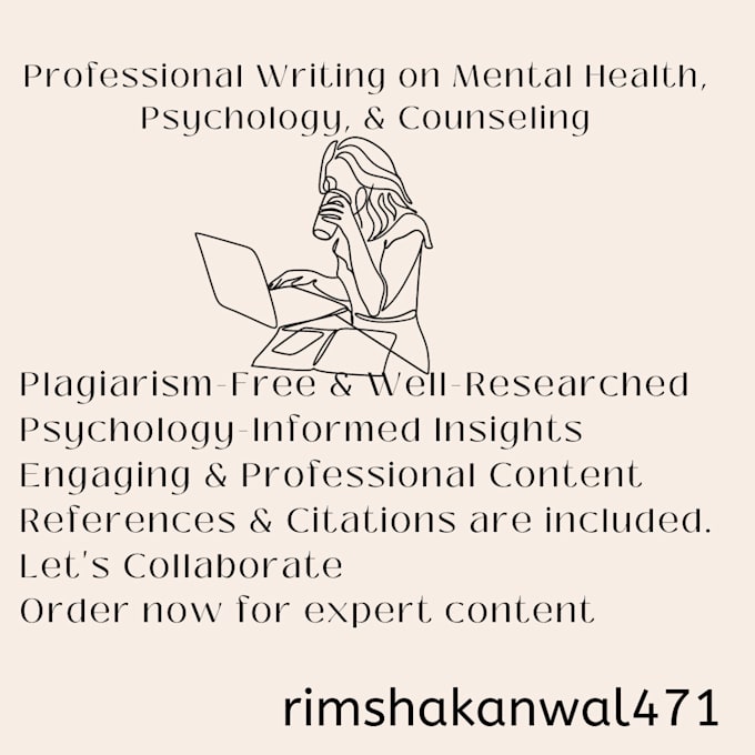 Gig Preview - Write content on mental health, psychology, and counseling