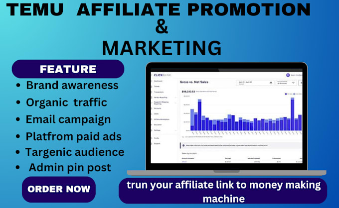 Gig Preview - Promote temu affiliate link promotion, affiliate marketing