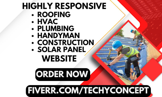 Gig Preview - Design roofing construction hvac handyman plumbing pan website