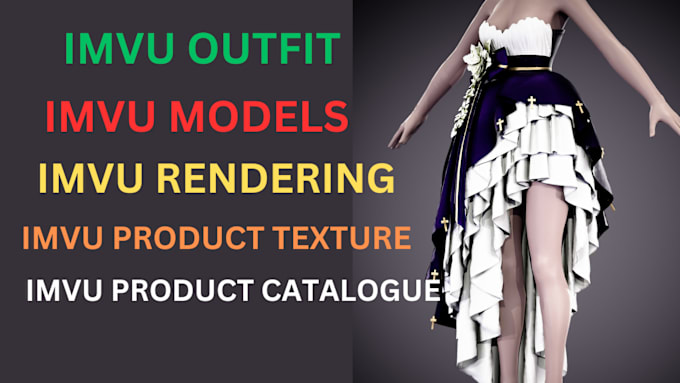 Bestseller - do imvu models, outfits, rendering, product texture and catalogue