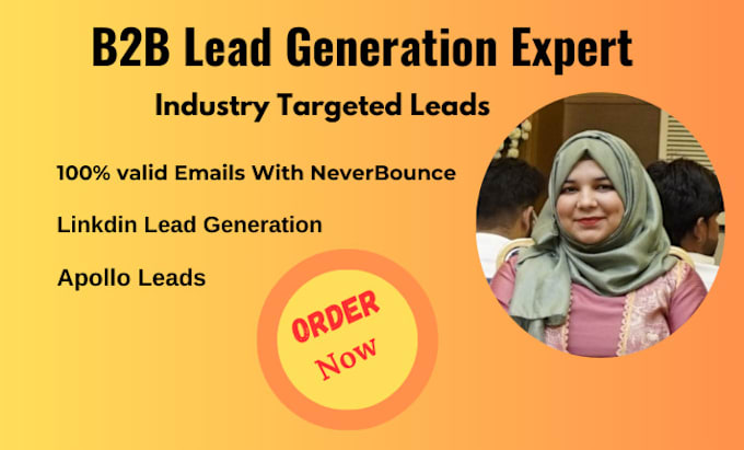 Gig Preview - Find b2b lead generation, niche targeted lead, linkedin lead, email list bulding