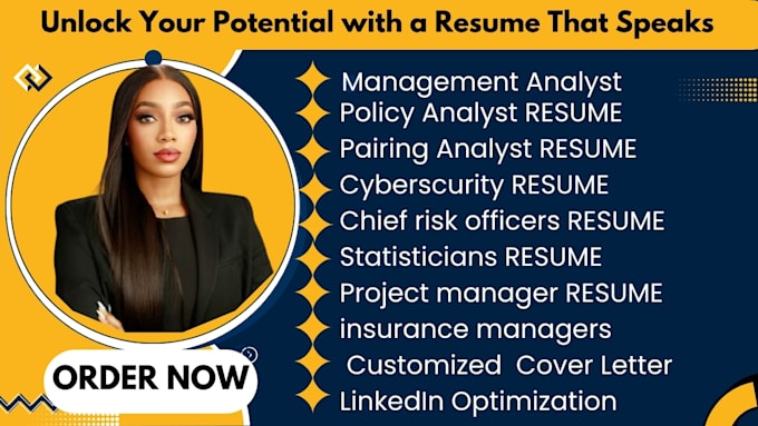 Gig Preview - Write management analyst policy analyst pairing analyst financial analyst resume