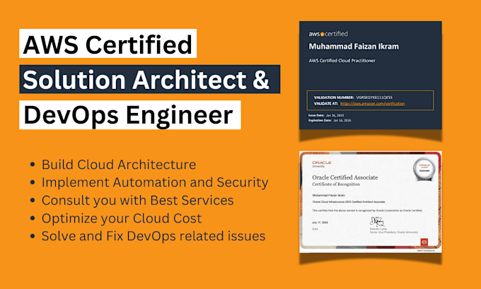 Gig Preview - Be your AWS solution architect consultant or devops engineer