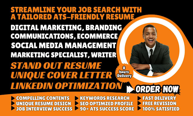 Gig Preview - Write digital marketing resume, communications, social media, advertising resume